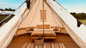 Bell tent at wedding venue Sussex